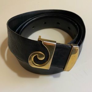 Pierre CARDIN full grain cowhide leather logo belt